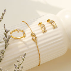 Anchor of Faith Ichthys Stud Earrings