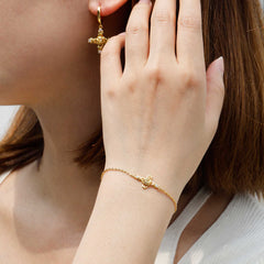 Floral Cross June Rose Bracelet