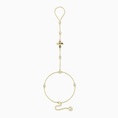 Seven Lights Fleur-de-Lis Cross Hand Chain