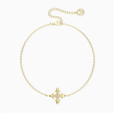 Divine Bloom Fleur-de-Lis Cross Bracelet