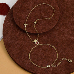 Sacred Heart Cross Hand Chain