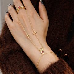 Sacred Heart Cross Hand Chain