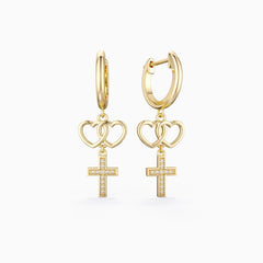 Love And Faith Cross Earrings