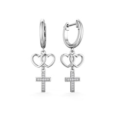 Love And Faith Cross Earrings