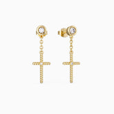 Cord Cross Dangle Earrings
