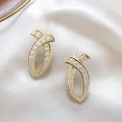 Curved Ichthys Stud Earrings