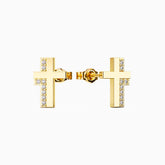 Cross Sparkle Stud Earrings