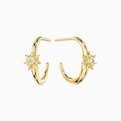 Promised Land Celestial Harmony Half Hoop Stud Earrings