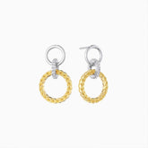 Two-Tone Manna Interlocking Halo Stud Earrings