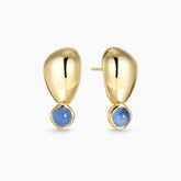 Seren Droplet Gemstone Fluid Stud Earrings