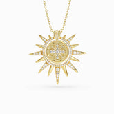 Byzantine Cross Medallion Sunburst Necklace