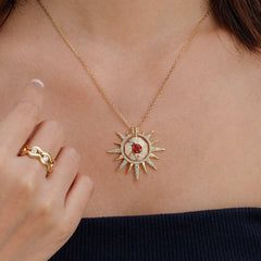 Radiant Light of Truth Octagon Sunburst Necklace