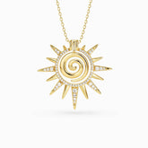 Spiral Clarity Sunburst Necklace