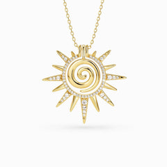 Spiral Clarity Sunburst Necklace
