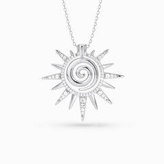 Spiral Clarity Sunburst Necklace