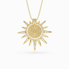 Butterfly Becoming Medallion Sunburst Necklace