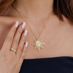 Butterfly Becoming Medallion Sunburst Necklace