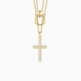 Gold Layered Circle Cross Necklace