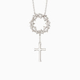 Crown of Thorns Cross Necklace