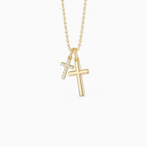 18K Gold-Plated Dual Cross Harmony Necklace