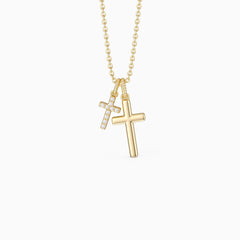 18K Gold-Plated Dual Cross Harmony Necklace