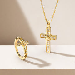 Pavé X Cross Necklace