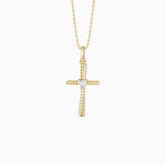 Heart Zircon Cord Cross Necklace