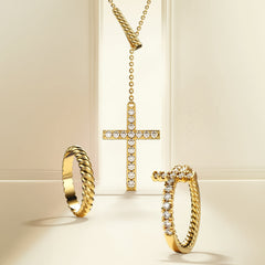 Pavé Cross Stack Ring