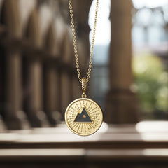 Radiant Mustard Seed Mountain Medallion Necklace