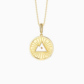 Radiant Mustard Seed Mountain Medallion Necklace