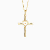 Heart of Mustard Seed Cross Necklace
