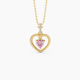 Twisted Heart Cross Pendant Necklace