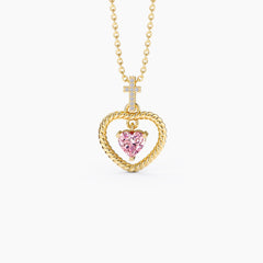 Twisted Heart Cross Pendant Necklace