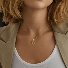 Horseshoe Four Leaf Clover Luck Charm Pendant