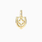 Horseshoe Four Leaf Clover Luck Charm Pendant