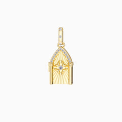 Open the Door to Church Four Leaf Clover Pendant