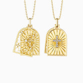 Gothic Rose Window Divine Cross Pendant Necklace