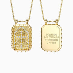 I Can Do All Things Through Christ Cross Engraved Necklace