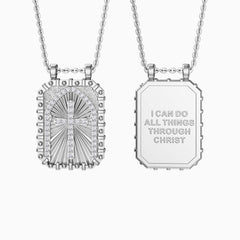 I Can Do All Things Through Christ Cross Engraved Necklace