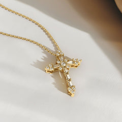 Byzantine Faith Cross Pendant Necklace