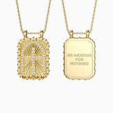 Be Anxious For Nothing Cross Medallion Pendant Engraved Necklace