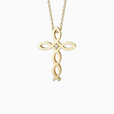 Divine Harmony Ichthys Cross Faith Protection Pendant Necklace
