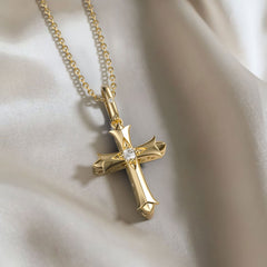 Fleur-de-Lis Ichthys Cross Pendant Necklace