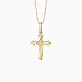 Fleur-de-Lis Ichthys Cross Pendant Necklace