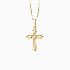 Fleur-de-Lis Ichthys Cross Pendant Necklace
