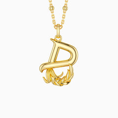 Barley Blossom Letter B Pendant Necklace