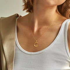 Crocus Blossom Letter C Pendant Necklace