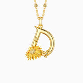 Daisy Blossom Letter D Pendant Necklace