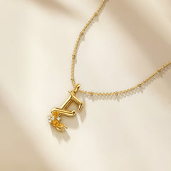 Elder Flower Blossom Letter E Pendant Necklace
