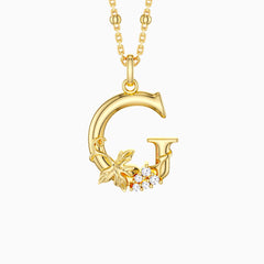 Grape Blossom Letter G Pendant Necklace